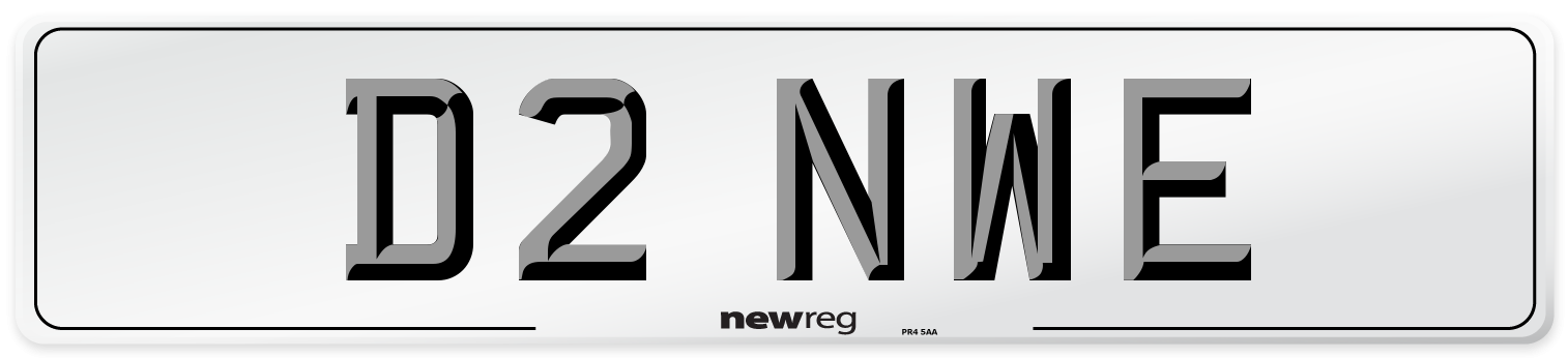 D2 NWE Number Plate from New Reg